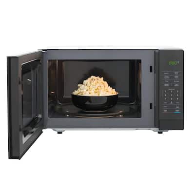 1.1 cu. ft. Countertop Microwave in Black with Gray Cavity