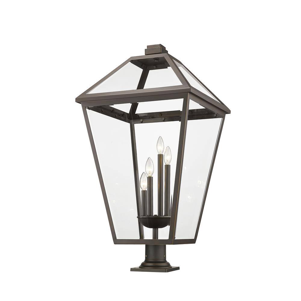 Talbot Oil Rubbed Bronze 4-Light Outdoor Pier Mount Lantern