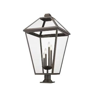 Talbot 36 .75 in. 4-Light Bronze Metal Hardwired Outdoor Weather Resistant Pier Mount Light with No Bulb in.cluded