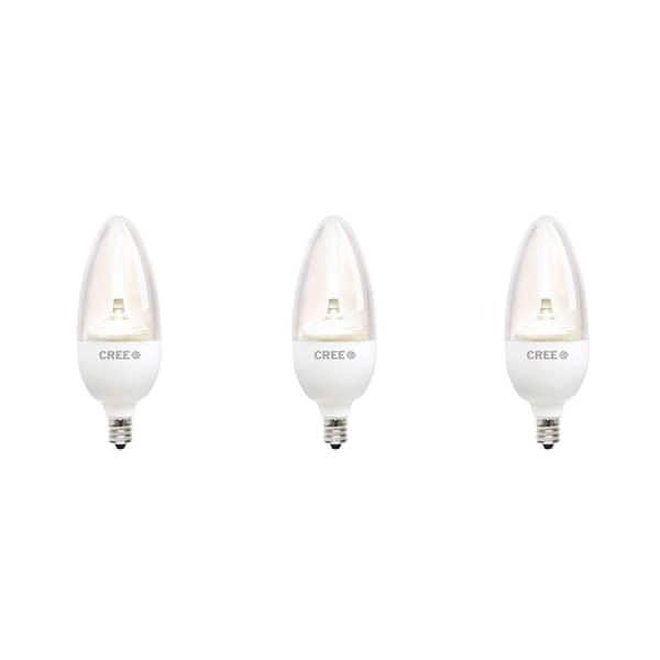 Cree TW Series 40W Equivalent Soft White B13 Medium Candelabra Decorative Dimmable LED Light Bulb (3-Pack)