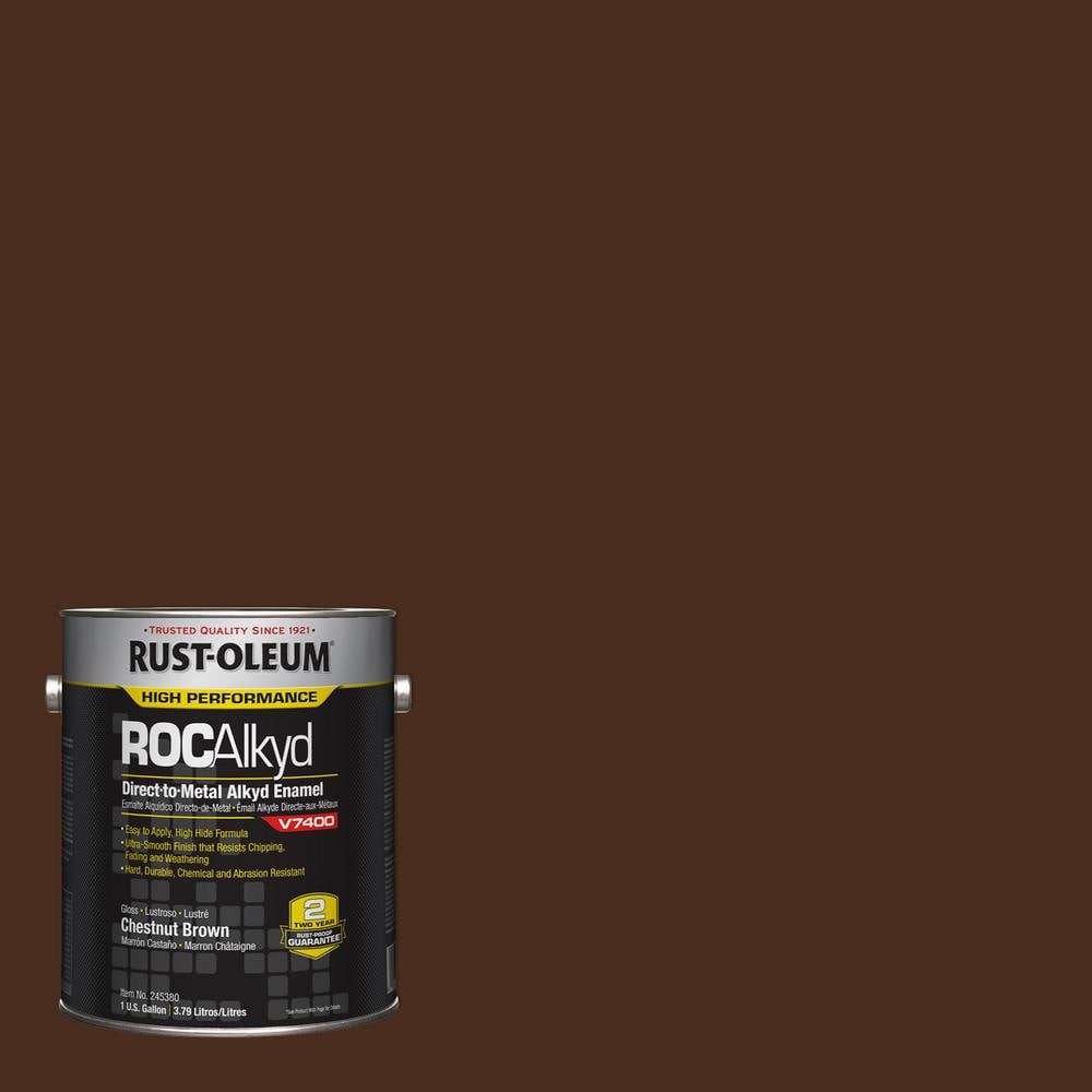 Rust-Oleum 1 gal. ROC Alkyd V7400 Direct-to-Metal Gloss Chestnut Brown ...