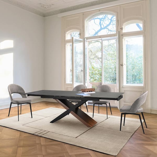 Rowyn wood discount extendable dining table