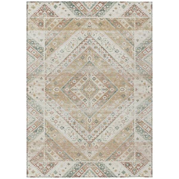 Chantille Machine Washable Indoor/Outdoor Abstract ACN3156 Cream 8 ft. x 10 ft. Area Rug