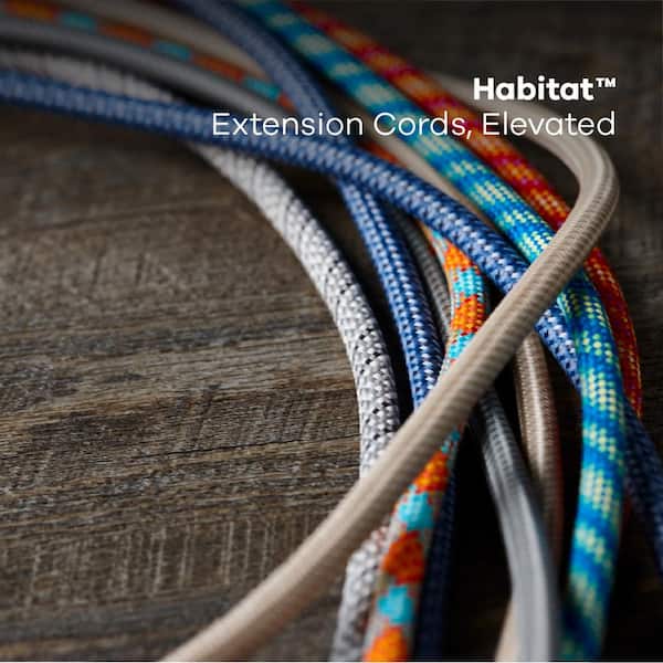 Habitat Premium Extension Cord + USB, 6 ft Braided Cord, 13 A, Summer Twilight