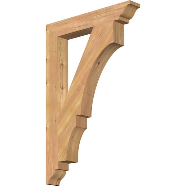Ekena Millwork 3.5 in. x 36 in. x 24 in. Western Red Cedar Balboa Traditional Smooth Bracket