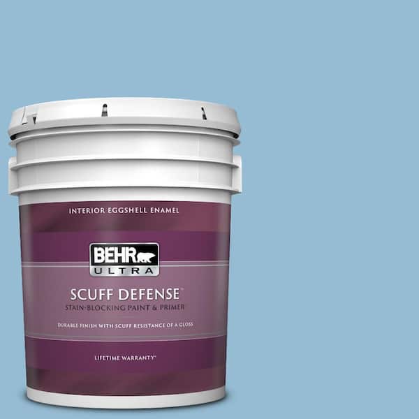 BEHR ULTRA 5 gal. #M500-3 Blue Chalk color Extra Durable Eggshell Enamel Interior Paint & Primer