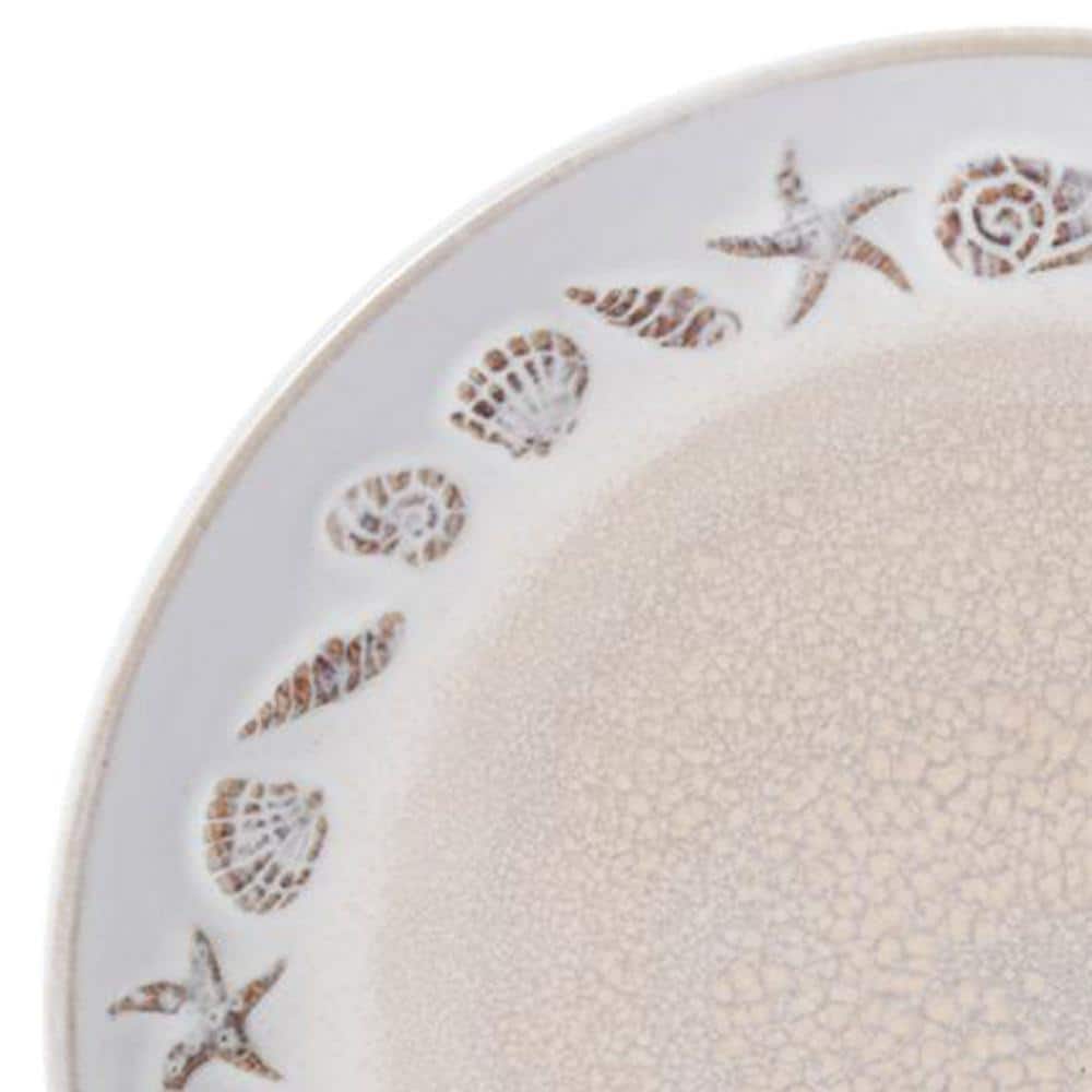 Panama Beige Ceramic Coastal 16-Piece Dinnerware Set
