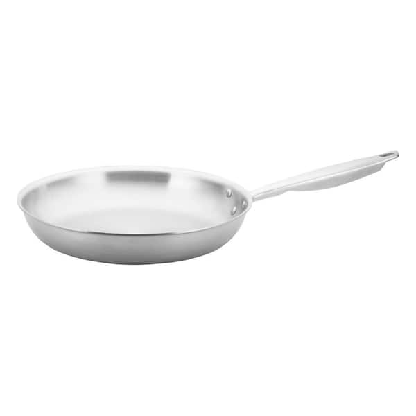 Winco 12 in. Triply Stainless Steel Frying Pan