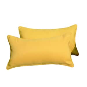 Orange Rectangle Outdoor Lumbar Pillow (2-Pack)