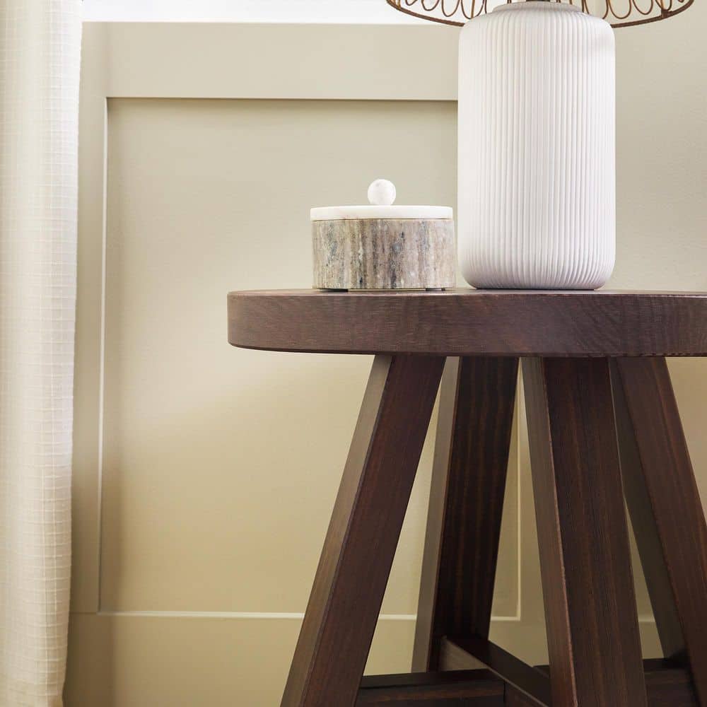 Colt 18 in. Espresso Rustic Round Solid Wood End Table with 4 Legs - thumbnail 5