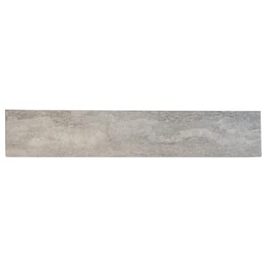 Nyon Gray Bullnose 3 in. x 24 in. Glossy Porcelain Wall Tile (20 lin. ft./Case)