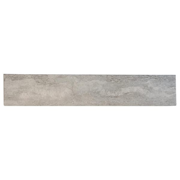 MSI Nyon Gray Bullnose 3 in. x 24 in. Glossy Porcelain Wall Tile (20 lin. ft./Case)
