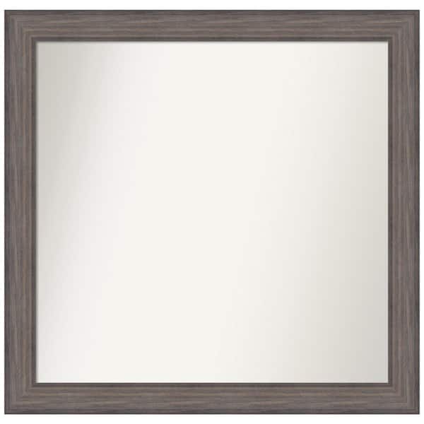 Amanti Art Medium Rectangle Distressed Brown Modern Mirror (37.25 in. H x 38.25 in. W)