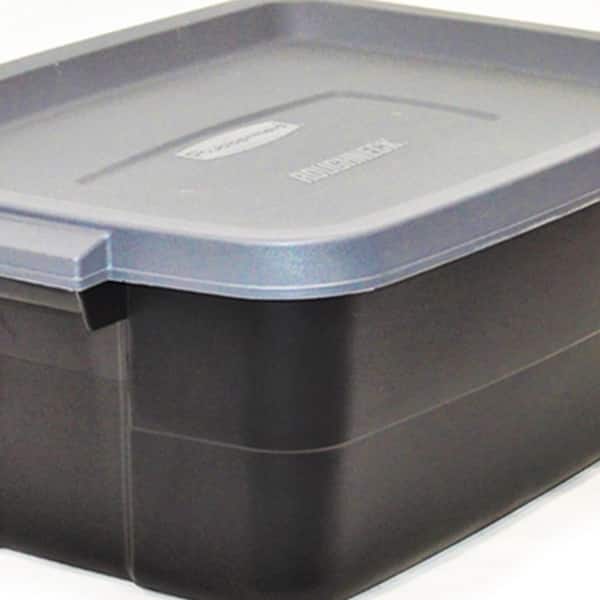 Rubbermaid 3-Gal. Stackable Storage Container, Dark Indigo Metallic (12  Pack) 2 x RMRT030016-6pack - The Home Depot