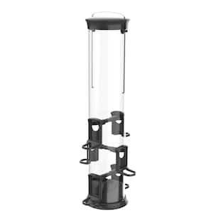 Large Plastic Tube Bird Feeder, 2.1 qt. Black