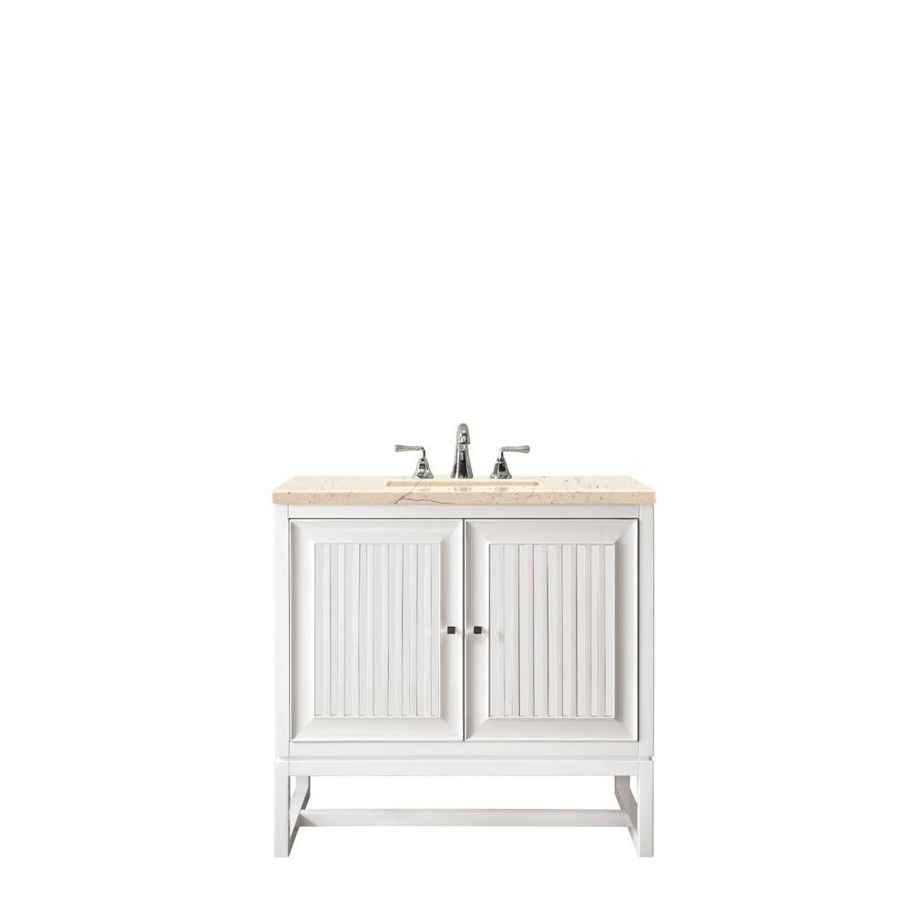Athens 30 in. W x 23.5 in. D x 34.5 in. H Bath Vanity in Glossy White with Eternal Marfil Quartz Top price history on PriceWatchPro