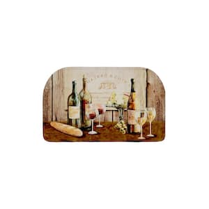 Wine and Cheese Semi Circle Kitchen Mat 18in.x 30in.