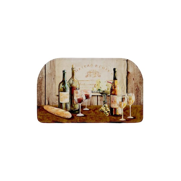 EverGrace Wine and Cheese Semi Circle Kitchen Mat 18in.x 30in.