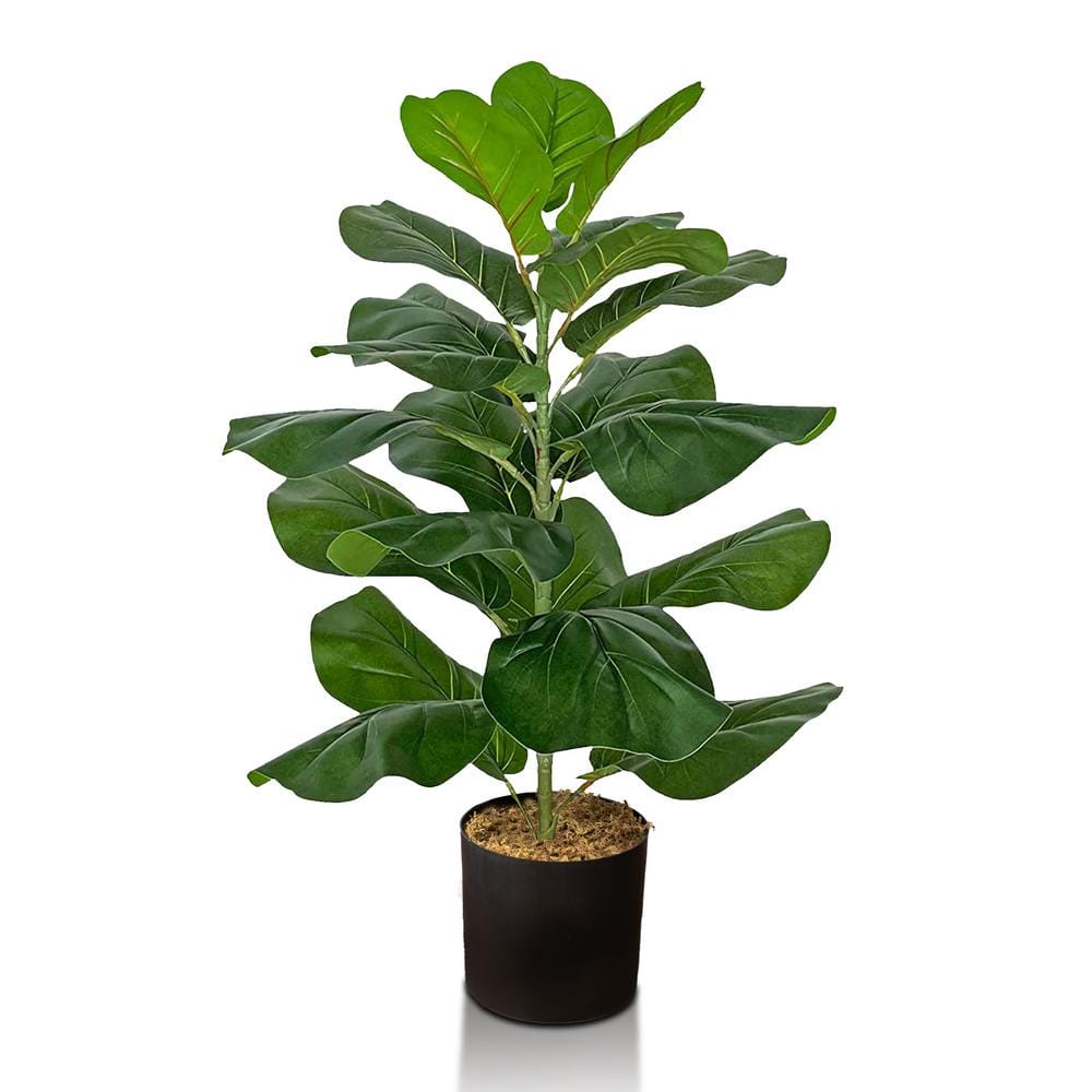 FOREVER LEAF 30 in. Ficus Lyrata Fake Plant Artificial Plants for