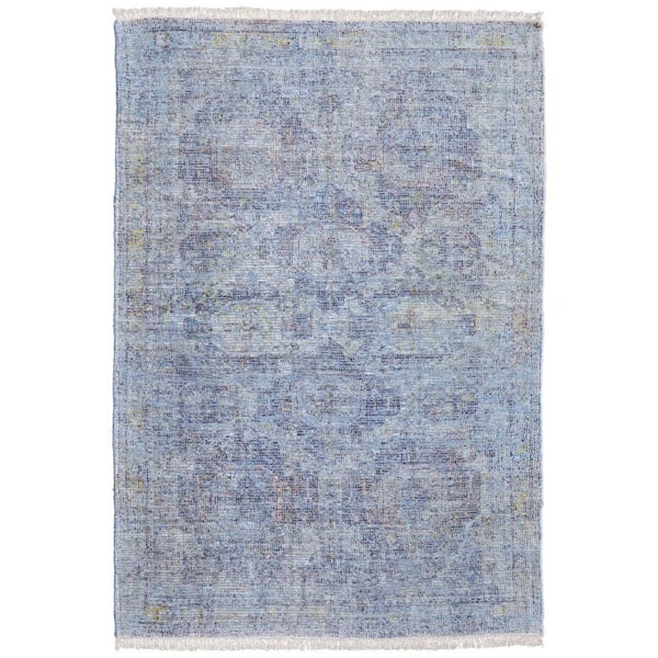 HomeRoots 9 X 12 Blue, Ivory Abstract Area Rug