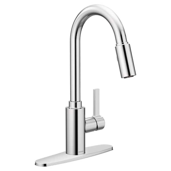 MOEN Genta LX Chrome 16 in. H Pull Down Sprayer Kitchen Faucet with 360 Degree Spout Swivel and Power Boost