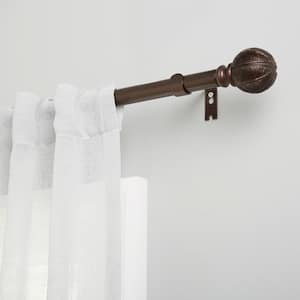 Acanthus 36 in. - 72 in. Adjustable Length 1 in. Single Curtain Rod Kit in Oil Rubbed Bronze with Finial