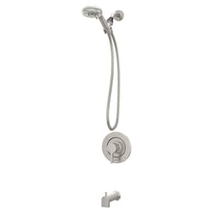 Beric Single Handle 5-Spray Tub and Shower Faucet 1.75 GPM in. Spot Resist Brushed Nickel (Valve Included)