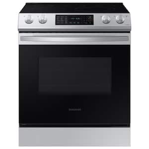30 in. 6.3 cu. ft. Slide-In Electric Convection Range Oven in Fingerprint Resistant Stainless Steel