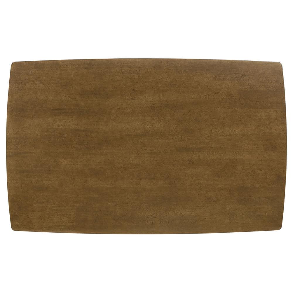 Retro Chestnut Solid Wood Dining Table with Angled Legs