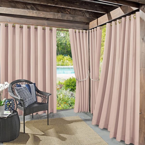 Sun Zero Sailor Indoor/Outdoor UV Protectant Curtain Panel in Rose Quartz-54 in. W x 108 in. L