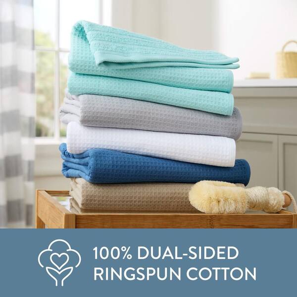 TOWN & COUNTRY LIVING Small Waffle Woven Terry Stripe 20 in. x 30