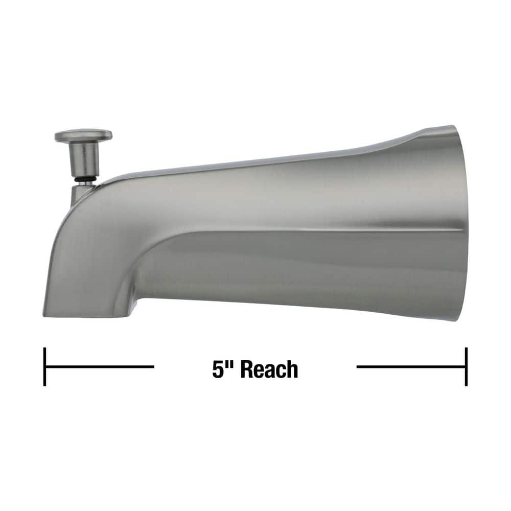 Brushed Nickel Universal Tub Spout with Diverter