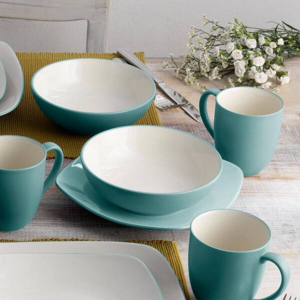 Noritake Colorwave Turquoise 16-Piece Square (Turquoise) Stoneware