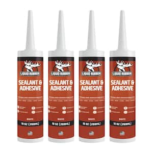 10.2 oz. White, Caulk - Hybrid Adhesive and Protective Sealant, Synthetic Rubber (4-Pack)