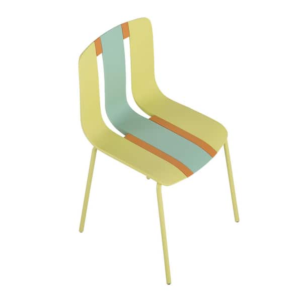 Multicolor Plastic Outdoor Dining Chair, 4-Pack