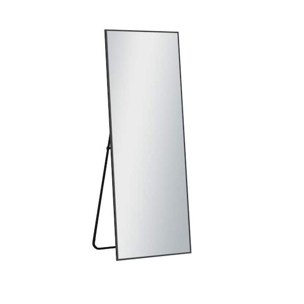 HomeRoots 21.3 in. x 64.2 in. Classic Rectangle Framed Black Vanity Mirror
