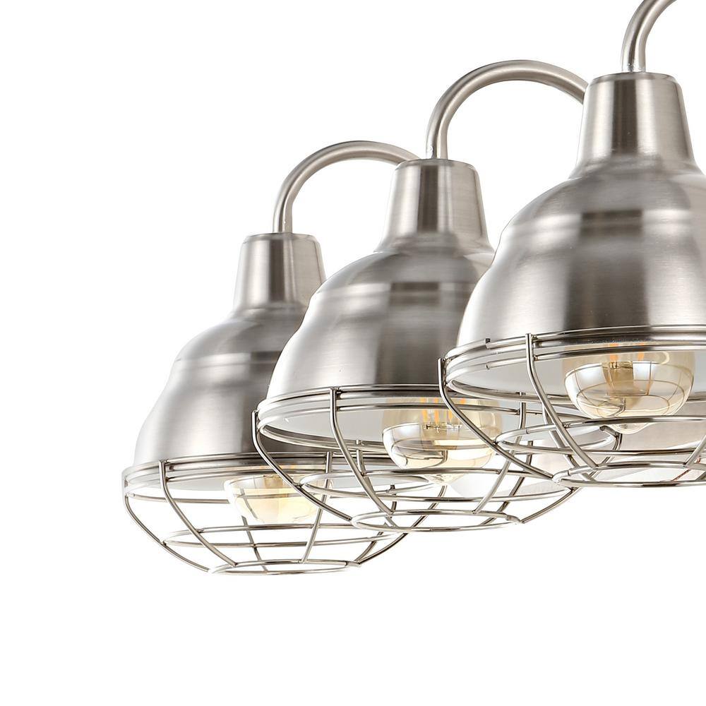 Levi Industrial Rustic 24.5" Nickel LED Vanity Light