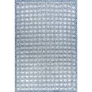 Tayse Rugs Denver Basketweave Blue 2 ft. x 3 ft. Indoor/Outdoor Area ...