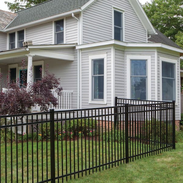 2-1/2 in. x 2-1/2 in. x 7-1/3 ft. Black Aluminum Fence Line Post