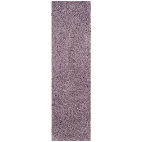 Laguna Shag Purple 2 ft. x 8 ft. Solid Runner Rug
