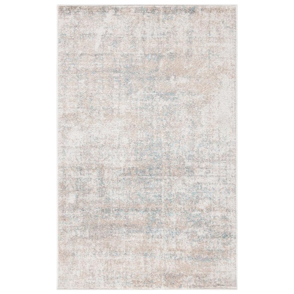 Adirondack Beige/Slate Doormat 3 ft. x 4 ft. Distressed Area Rug