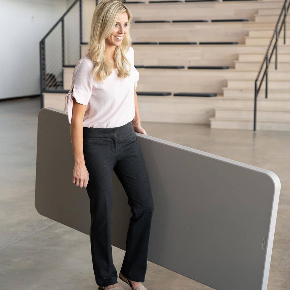 Putty 6-Foot Folding Table with Black Metal Legs