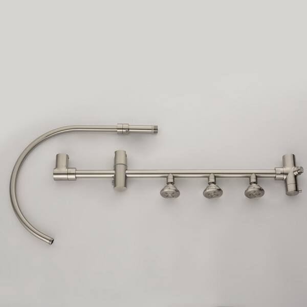Riviera 4-Spray 1.8 GPM 8 in. Wall Mounted Dual Shower Head and Handheld Shower Head in Brushed Nickel Riviera 4-Spray 1.8 GPM 8 in. Wall Mounted Dual Shower Head and Handheld Shower Head in Brushed Nickel
