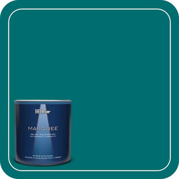 BEHR MARQUEE 1 qt. #P460-7 Caribbean Current Satin Enamel Interior Paint & Primer