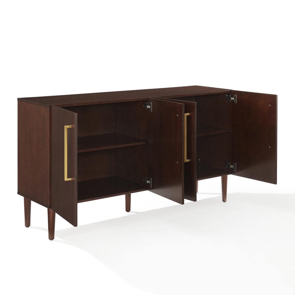 Everett Mid-Century Mahogany Sideboard with Adjustable Shelving