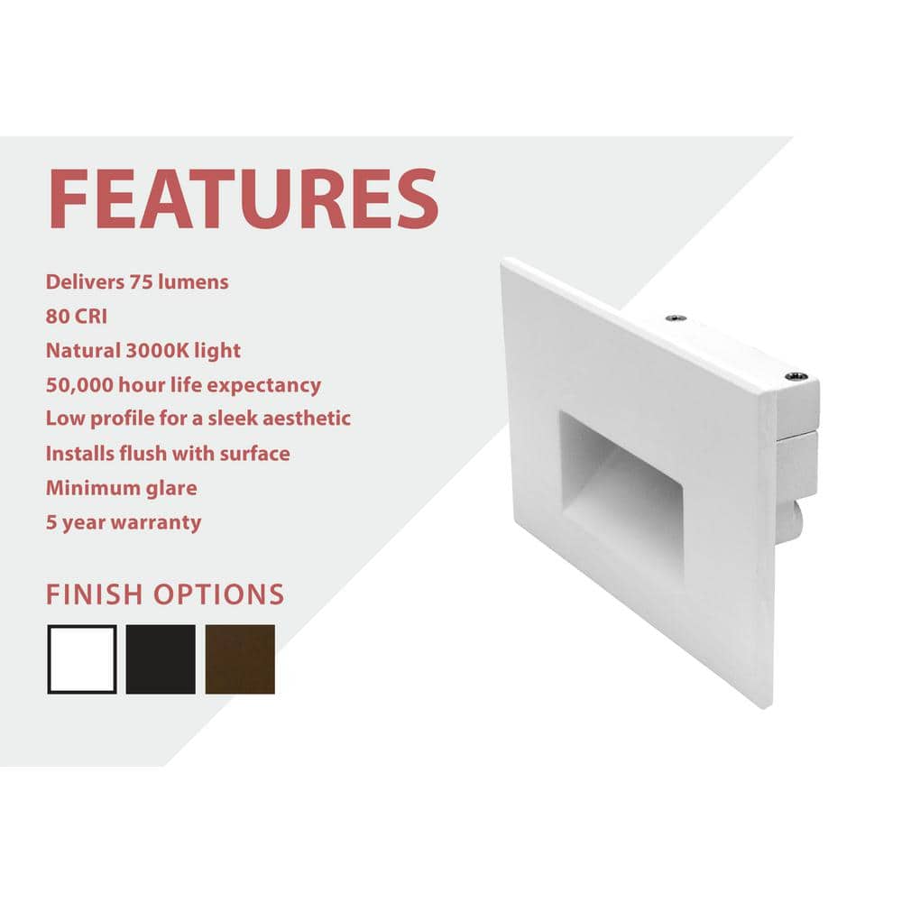 White Matte Aluminum LED Pathway Step Light