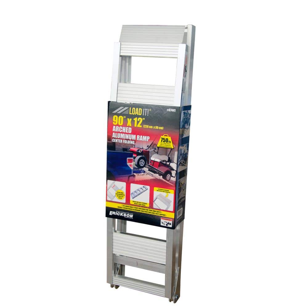 90" x 12" Silver Aluminum Foldable Motorcycle Loading Ramp