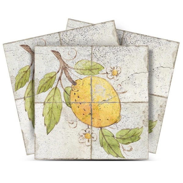 MI ALMA White, Yellow, and Green L23 4 in. x 4 in. Vinyl Peel and Stick Tile (24 Tiles, 2.67 sq. ft./Pack)