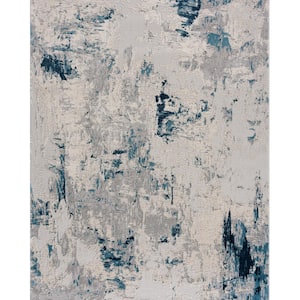 Vogue Modern Blue 9 ft. 2 in. x 12 ft. 6 in. Abstract Large Area Rug