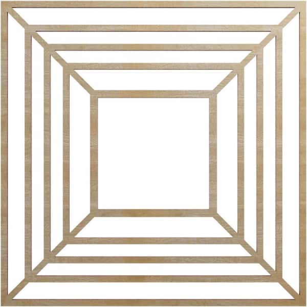 Ekena Millwork 16 in. x 16 in. x 1/4 in. Raven Wood Fretwork Pierced Ceiling Medallion, Hickory